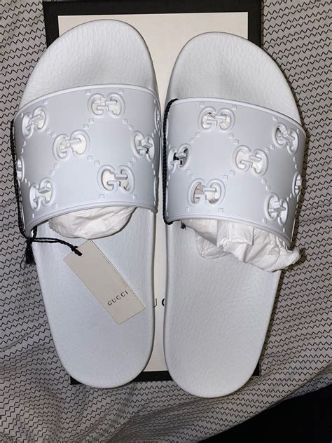 white gucci jelly slides|Gucci slides nordstrom.